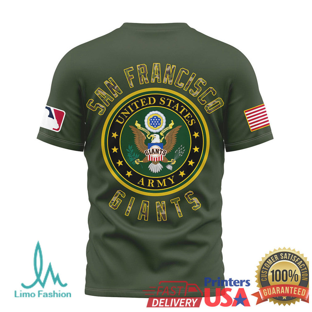 San Francisco Giants MLB Military Appreciation Night Army Olive T Shirt - Limotees LLC