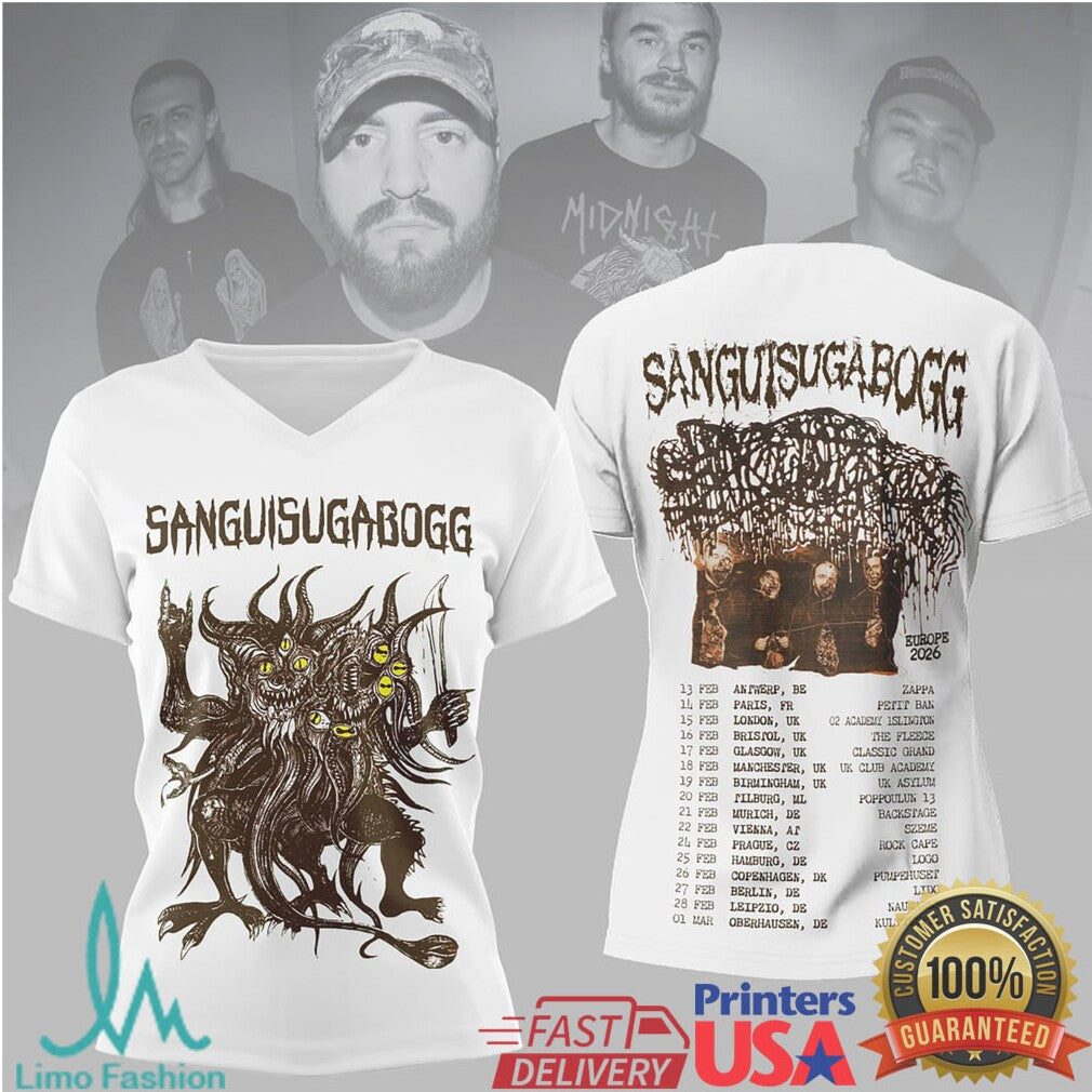 Sanguisugabogg Europe 2026 Death Metal Tour Shirt - Limotees LLC