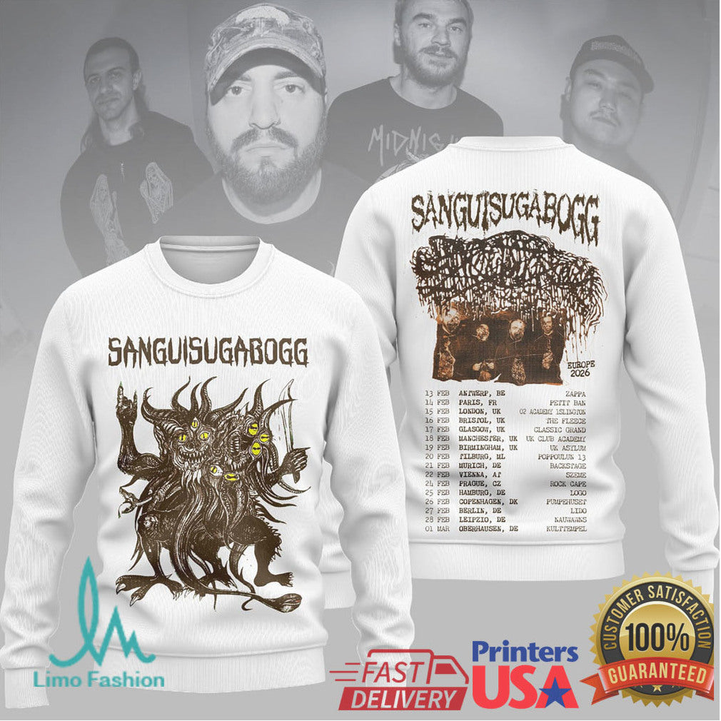 Sanguisugabogg Europe 2026 Death Metal Tour Shirt - Limotees LLC