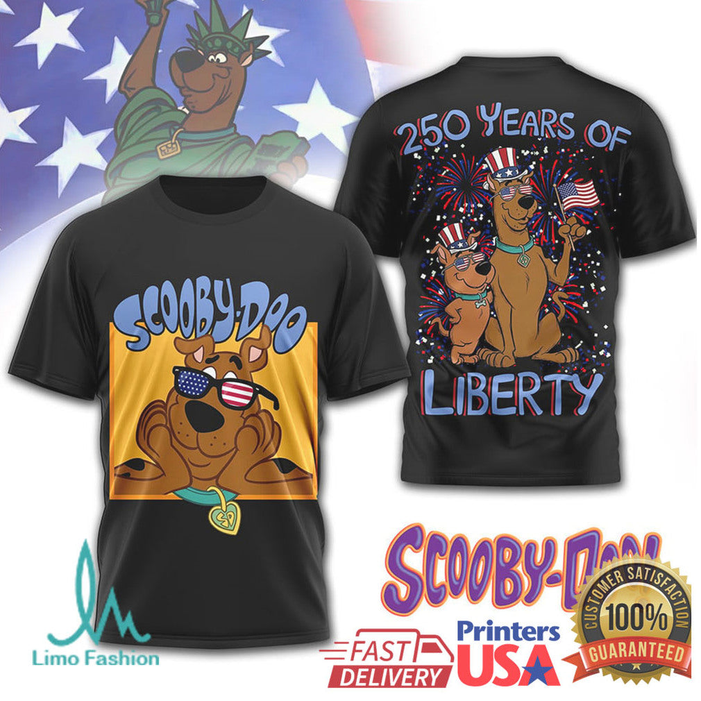 Scooby Doo 250 Years of Liberty Patriotic 4th of July T Shirt - Limotees LLC