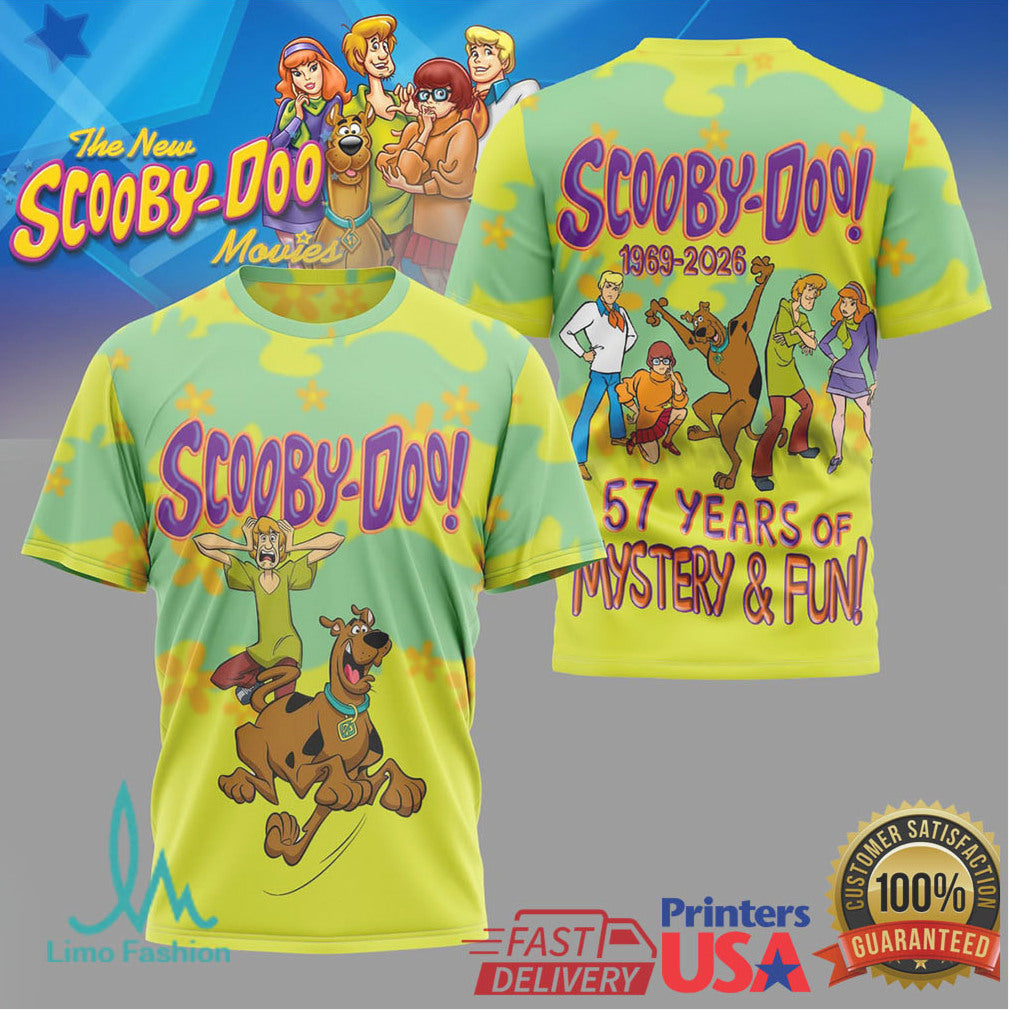 Scooby Doo 57 Years Of Mystery & Fun Anniversary All Over Print Apparel - Limotees LLC