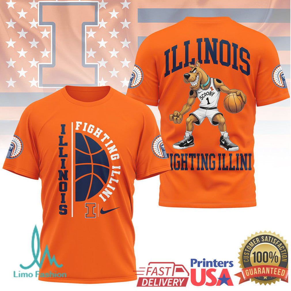 Scooby Doo Illinois Fighting Illini Basketball Fan T Shirt - Limotees LLC