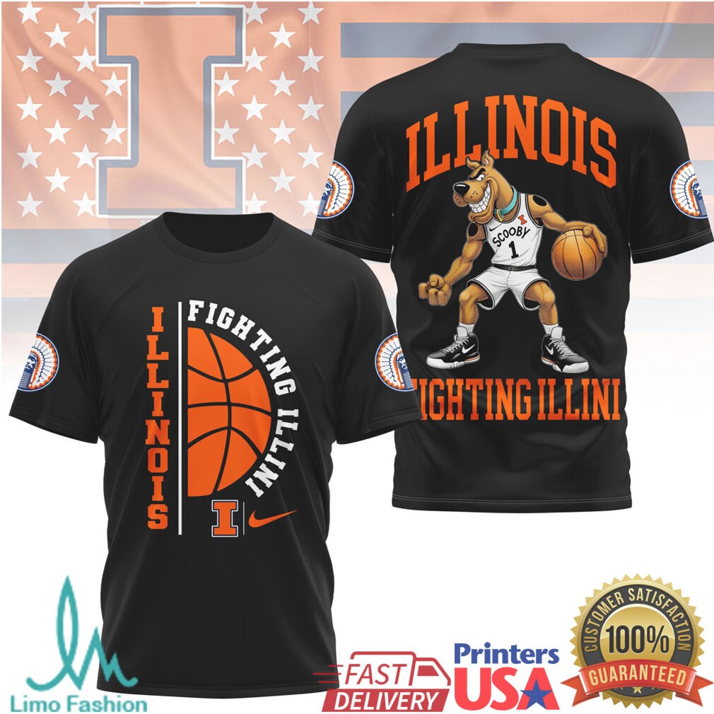 Scooby Doo Illinois Fighting Illini Basketball Fan T Shirt - Limotees LLC