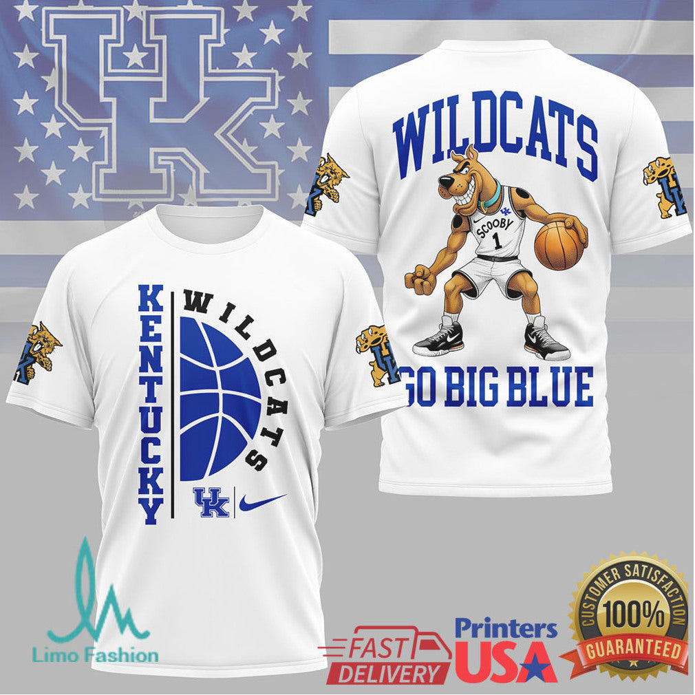 Scooby Doo Kentucky Wildcats Go Big Blue Basketball T Shirt - Limotees LLC