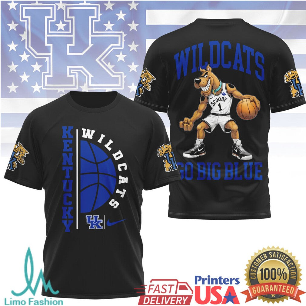 Scooby Doo Kentucky Wildcats Go Big Blue Basketball T Shirt - Limotees LLC