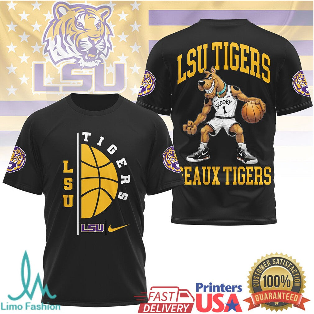 Scooby Doo LSU Tigers Geaux Tigers Basketball T Shirt - Limotees LLC