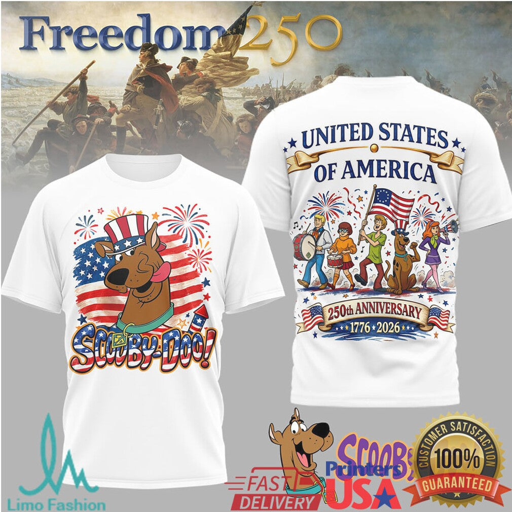 Scooby Doo Mystery Inc Patriotic USA 250th Anniversary T Shirt - Limotees LLC