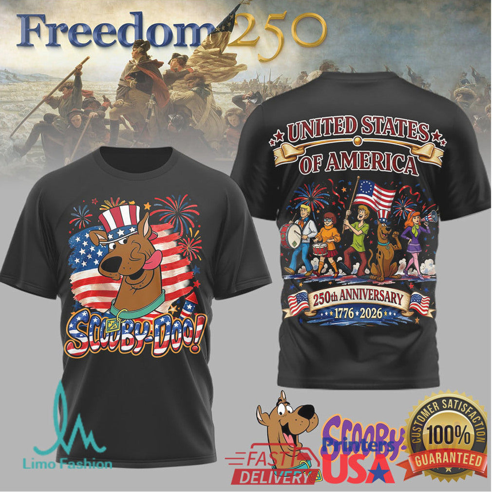 Scooby Doo Mystery Inc Patriotic USA 250th Anniversary T Shirt - Limotees LLC