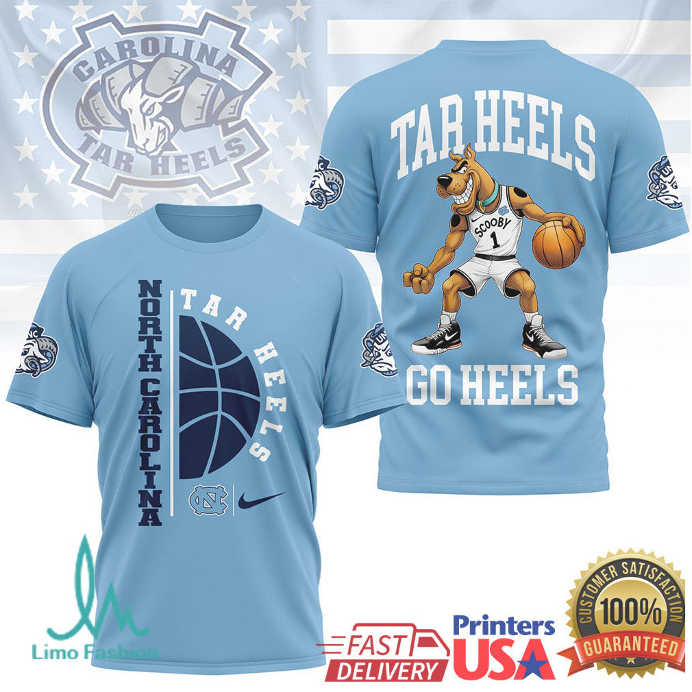 Scooby Doo North Carolina Tar Heels Go Heels Basketball T Shirt - Limotees LLC