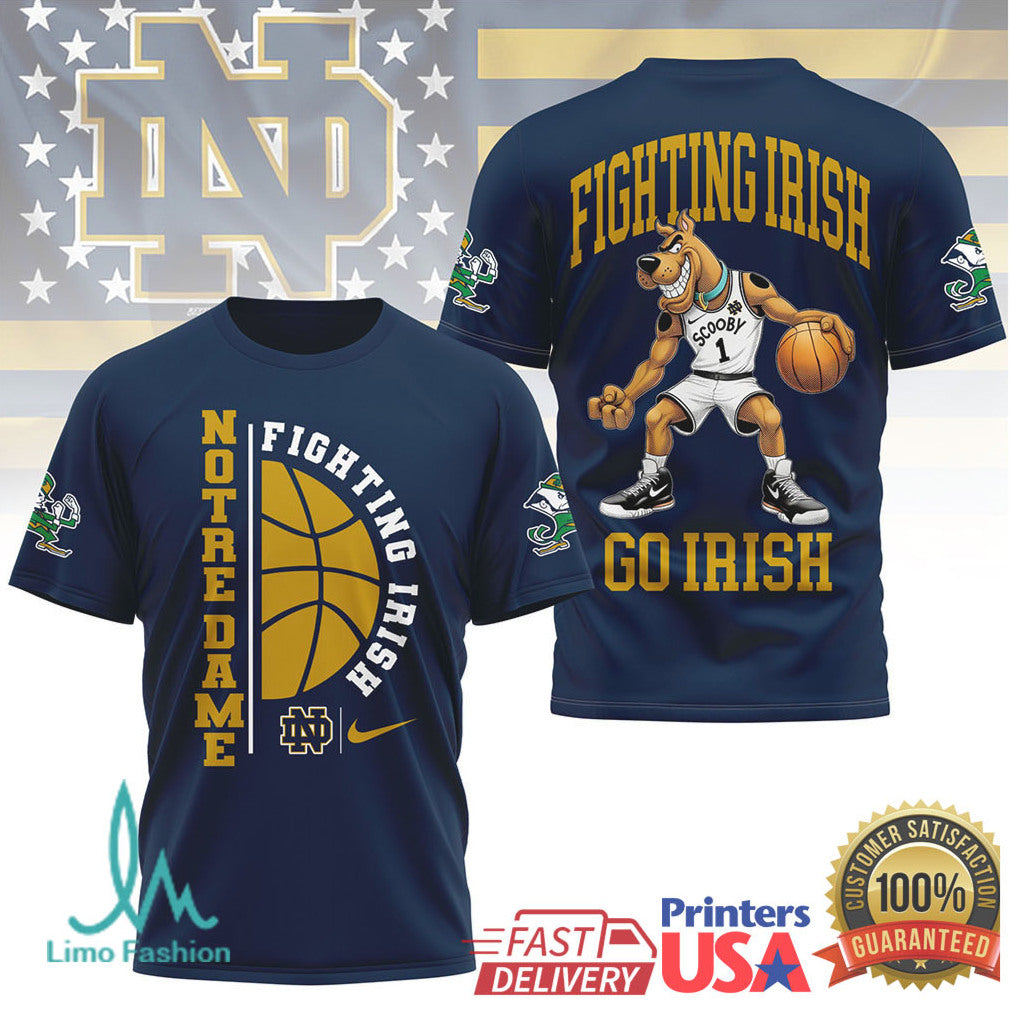 Scooby Doo Notre Dame Fighting Irish Go Irish Basketball T Shirt - Limotees LLC