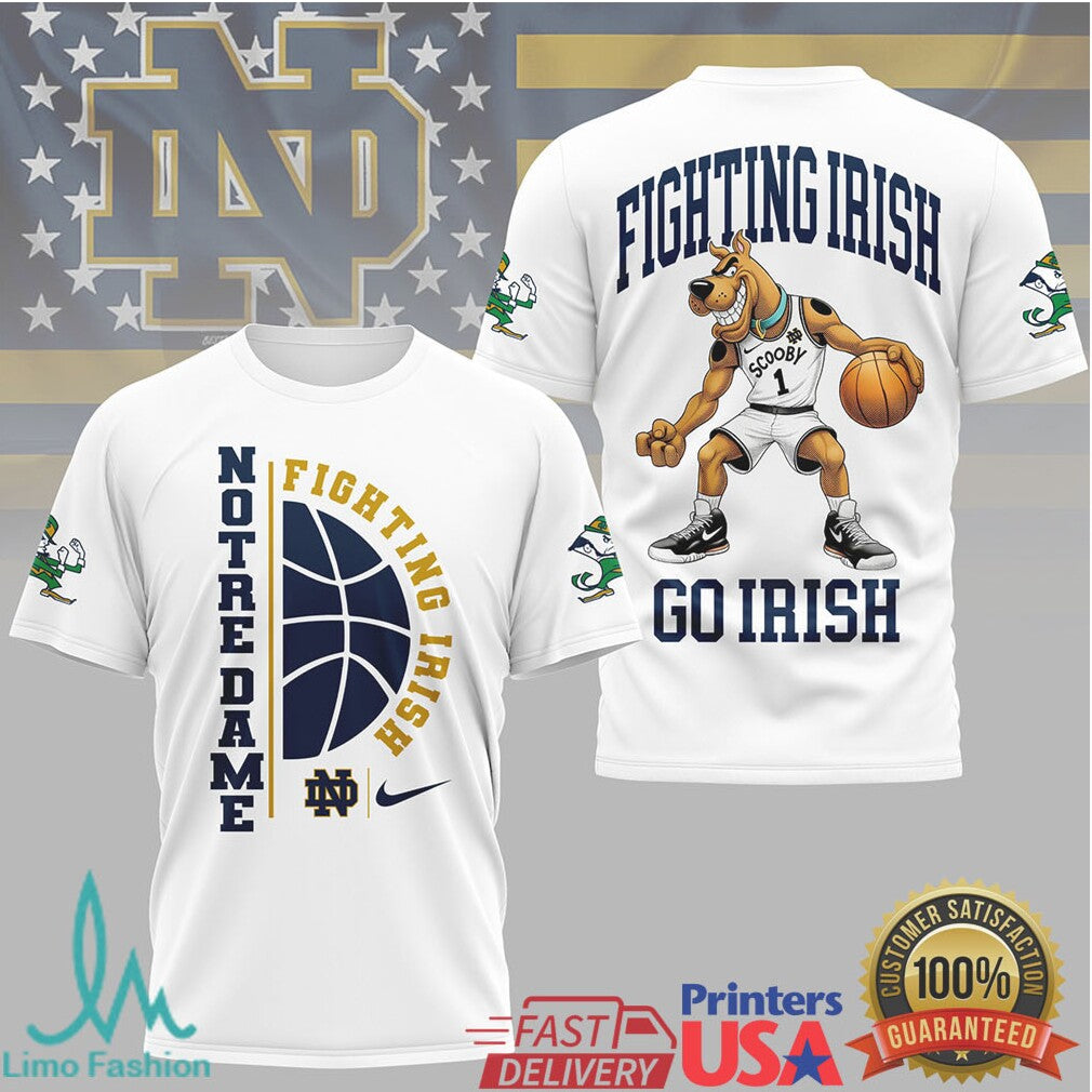 Scooby Doo Notre Dame Fighting Irish Go Irish Basketball T Shirt - Limotees LLC