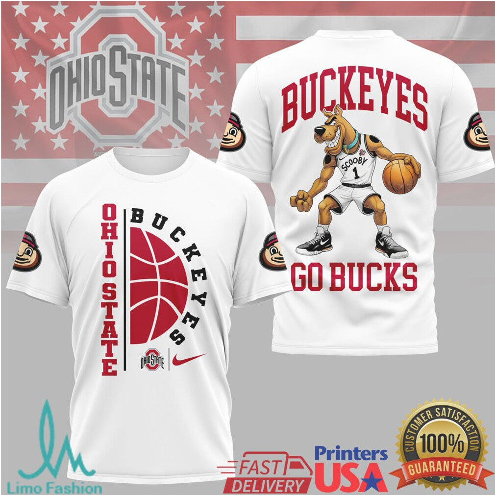 Scooby Doo Ohio State Buckeyes Go Bucks Basketball T Shirt - Limotees LLC