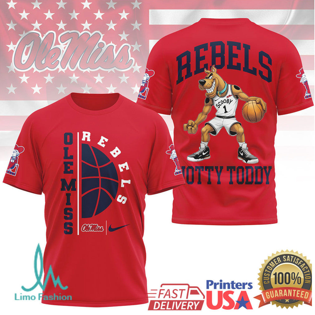 Scooby Doo Ole Miss Rebels Hotty Toddy Basketball T Shirt