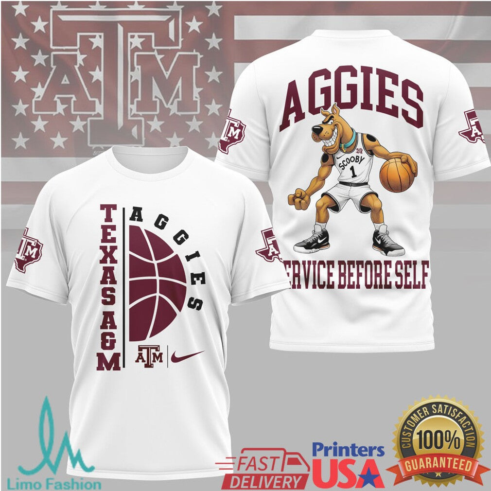 Scooby Doo Texas A&M Aggies Basketball Service Before Self T Shirt - Limotees LLC