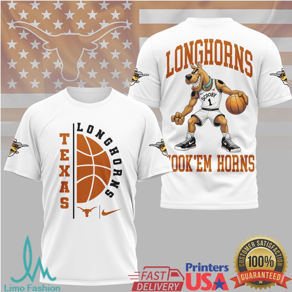 Scooby Doo Texas Longhorns Basketball Hook 'Em Horns T Shirt - Limotees LLC