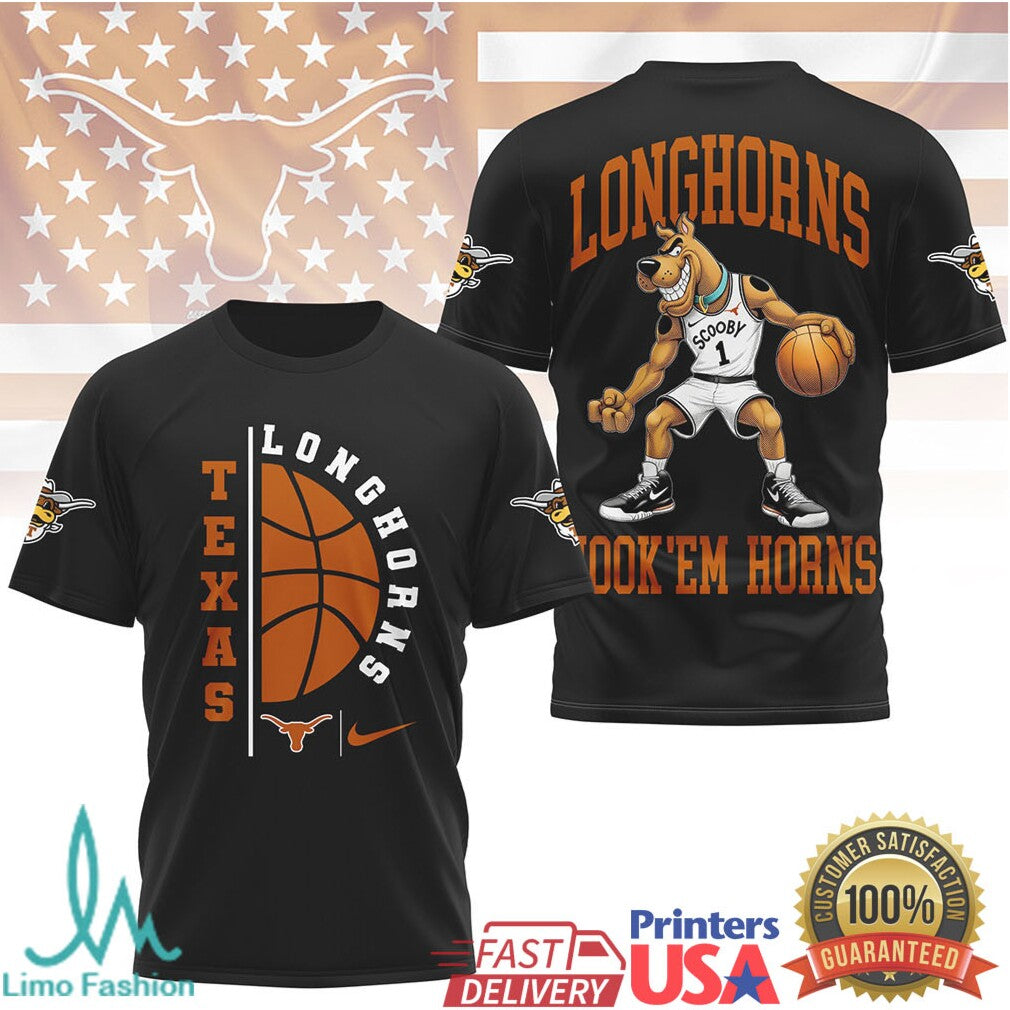 Scooby Doo Texas Longhorns Basketball Hook 'Em Horns T Shirt - Limotees LLC