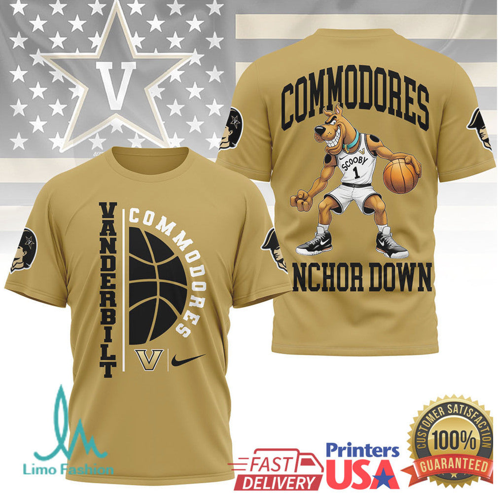 Scooby Doo Vanderbilt Commodores Basketball Anchor Down T Shirt - Limotees LLC