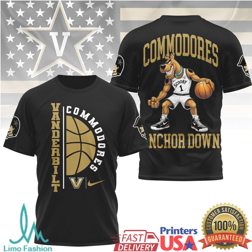 Scooby Doo Vanderbilt Commodores Basketball Anchor Down T Shirt - Limotees LLC