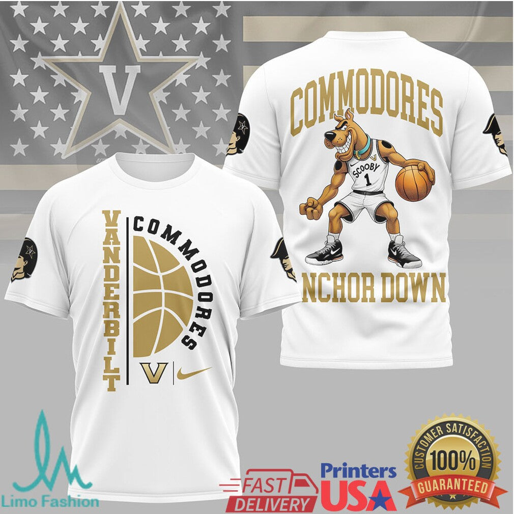 Scooby Doo Vanderbilt Commodores Basketball Anchor Down T Shirt - Limotees LLC