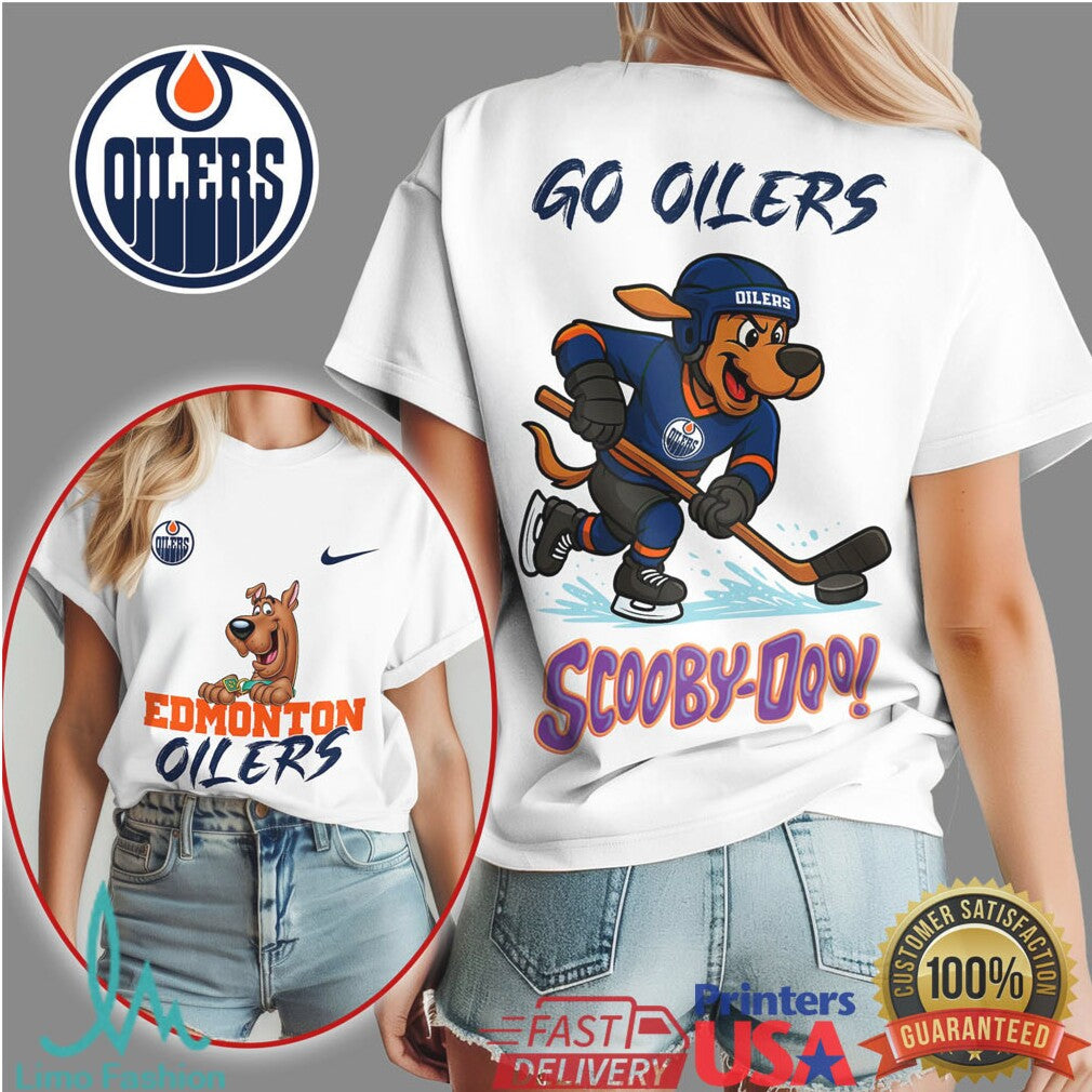 Scooby Doo x Edmonton Oilers NHL Hockey Fan T Shirt - Limotees LLC