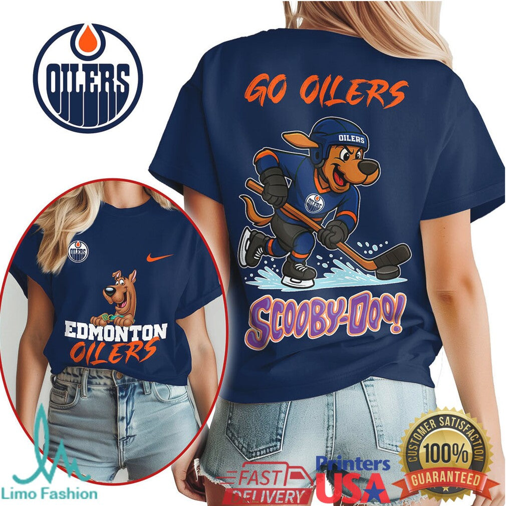 Scooby Doo x Edmonton Oilers NHL Hockey Fan T Shirt - Limotees LLC