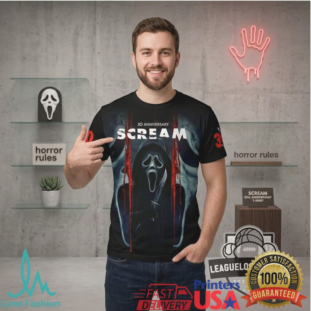 Scream Movie 30th Anniversary Ghostface Timeline Horror T Shirt - Limotees LLC