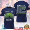 Seahawks Super Bowl LX “12 As One” Fan Pride Navy Championship Apparel - Limotees LLC