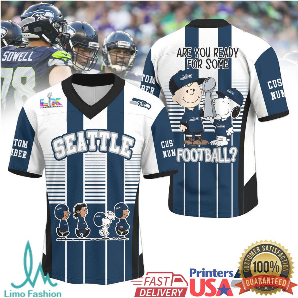 Seattle Football Peanuts Snoopy Charlie Brown Jersey Design - Limotees LLC