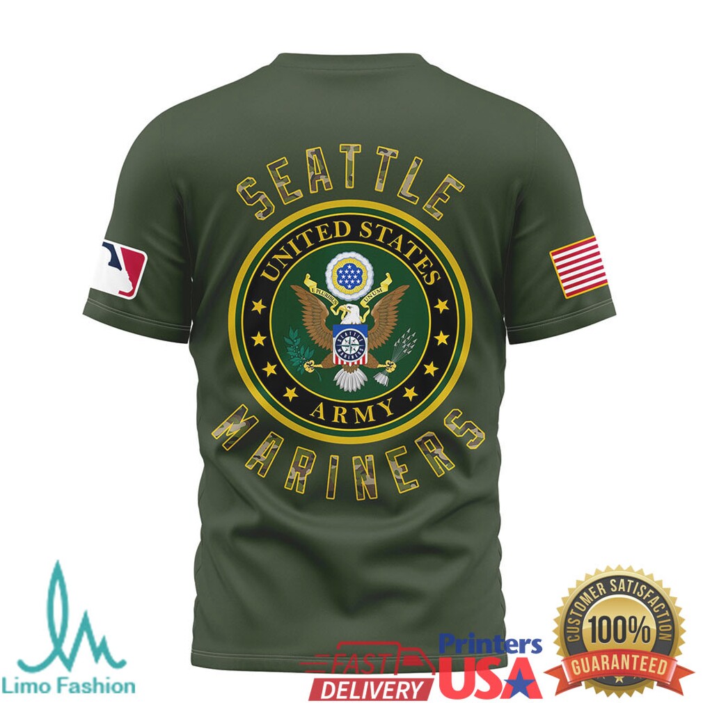 Seattle Mariners U.S. Army Military Appreciation Night Olive T Shirt - Limotees LLC