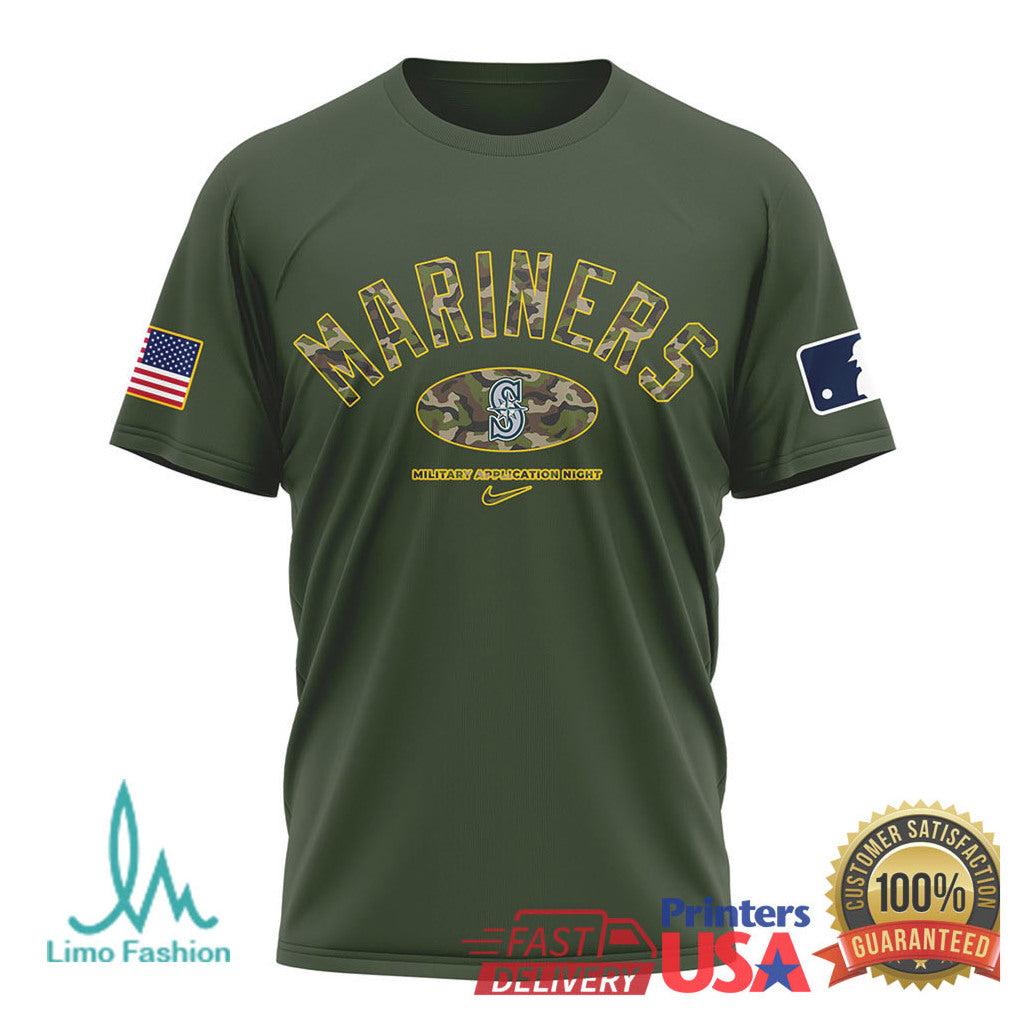 Seattle Mariners U.S. Army Military Appreciation Night Olive T Shirt - Limotees LLC