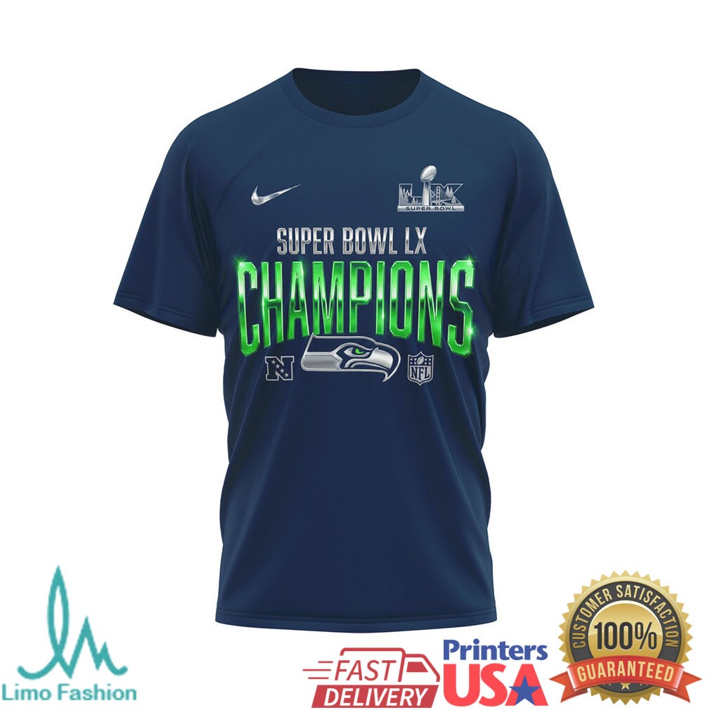 Seattle Seahawks “12 As One” Super Bowl LX Champions Graphic T Shirt - Limotees LLC