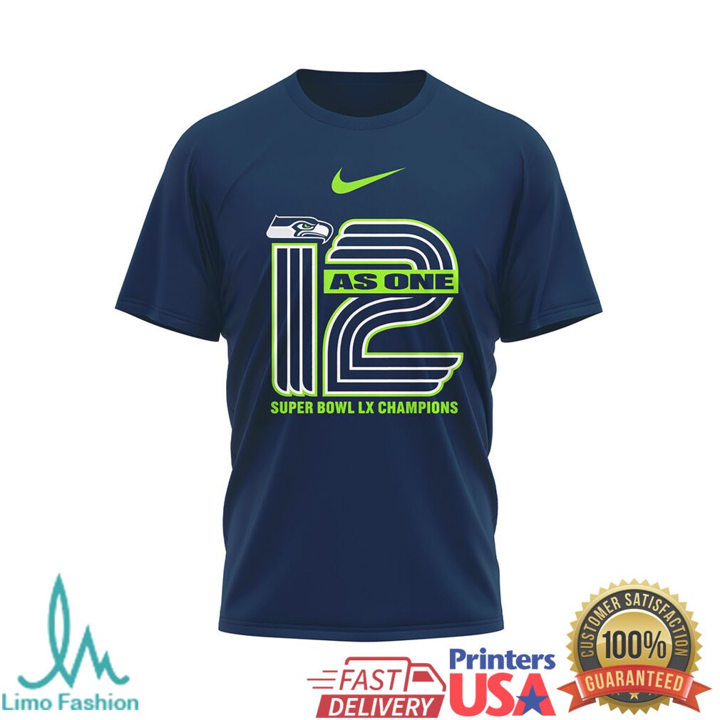 Seattle Seahawks “12 As One” Super Bowl LX Champions Logo Tee - Limotees LLC