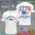 Seattle Seahawks 1776 Independence Day Patriotic NFL T Shirt - Limotees LLC