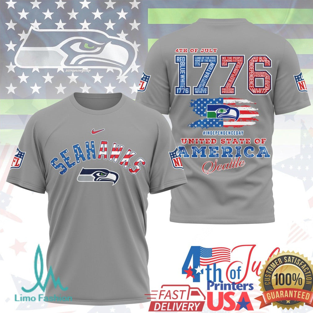 Seattle Seahawks 1776 Independence Day Patriotic NFL T Shirt - Limotees LLC