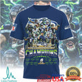 Seattle Seahawks 2025 NFC Championship Champions Player Signature Roster Graphic - Limotees LLC