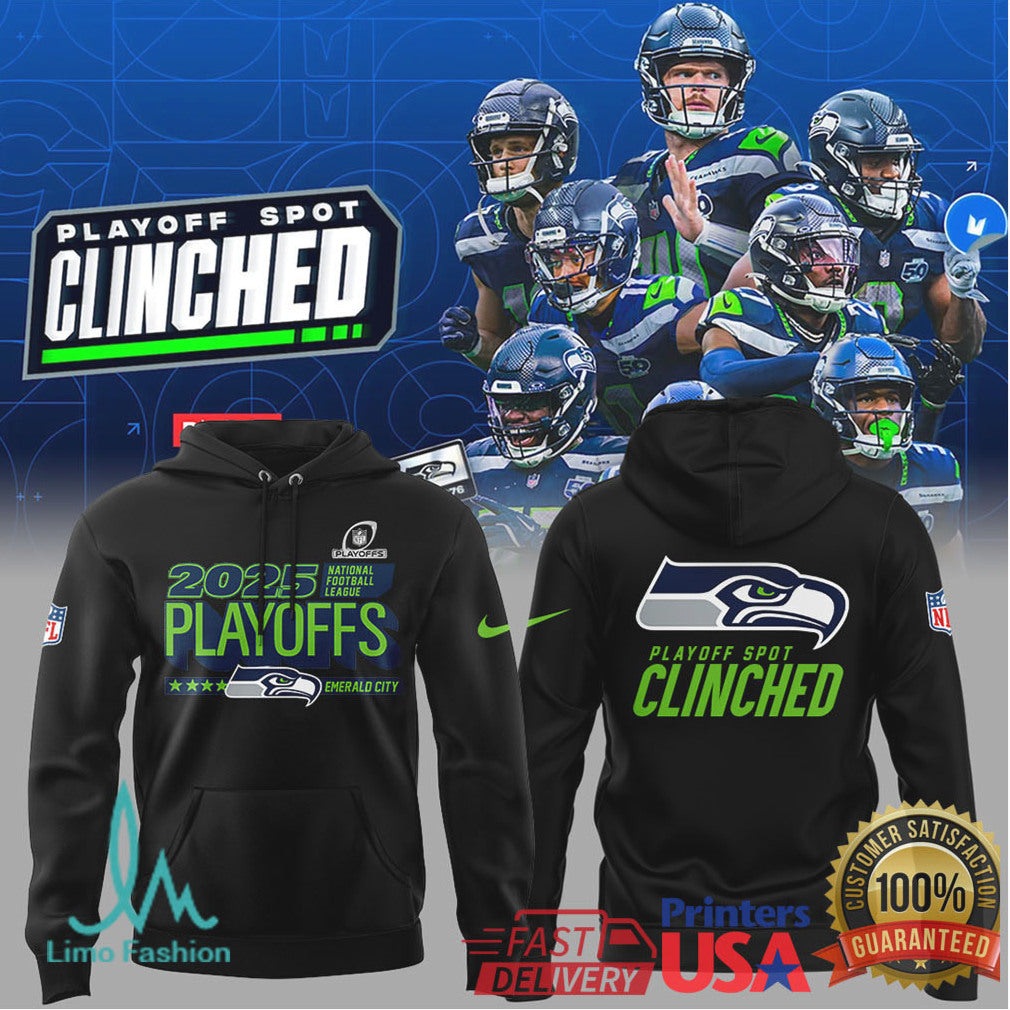 Seattle Seahawks 2025 NFL Playoff Spot Clinched Emerald City Gear - Limotees LLC