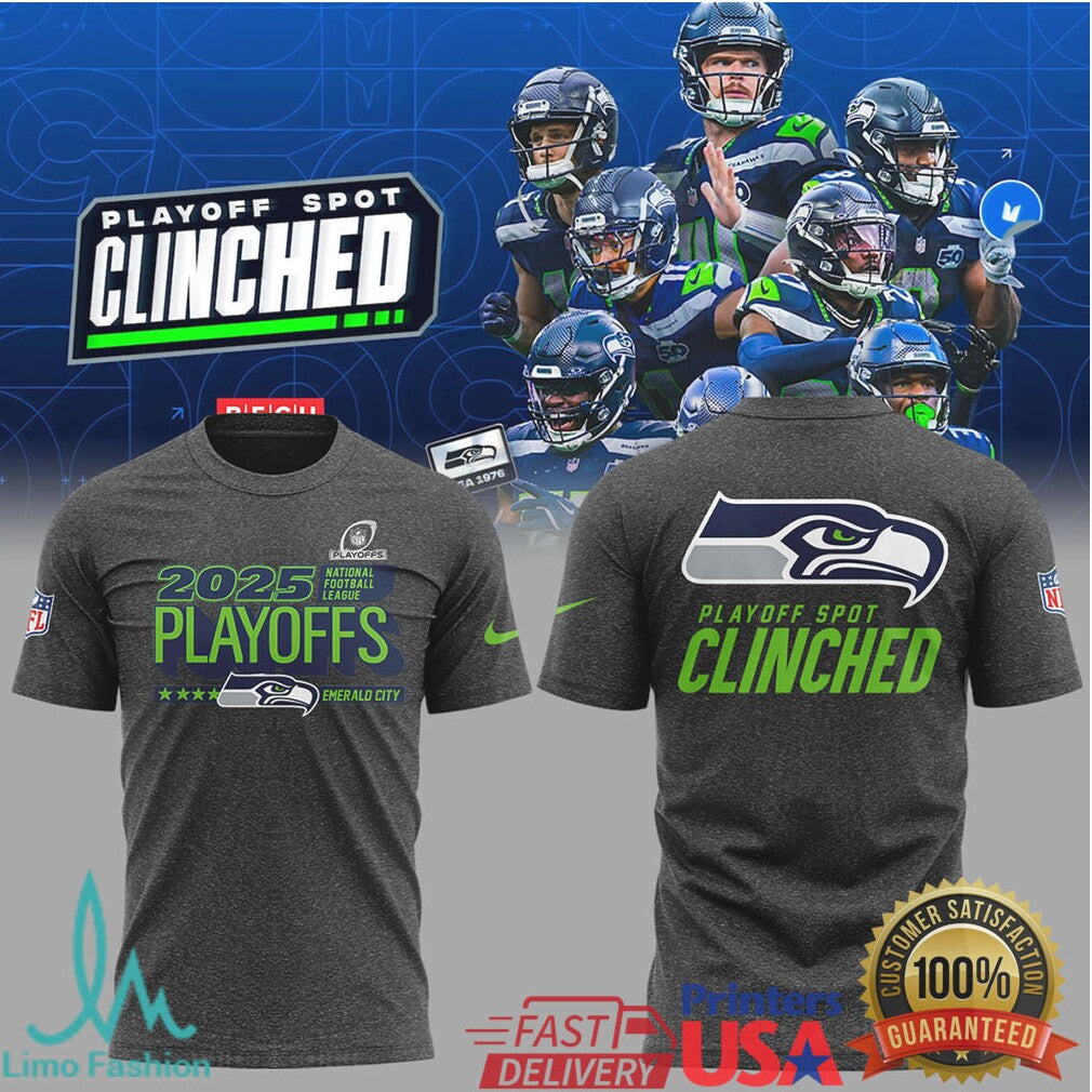 Seattle Seahawks 2025 NFL Playoff Spot Clinched Emerald City Gear - Limotees LLC