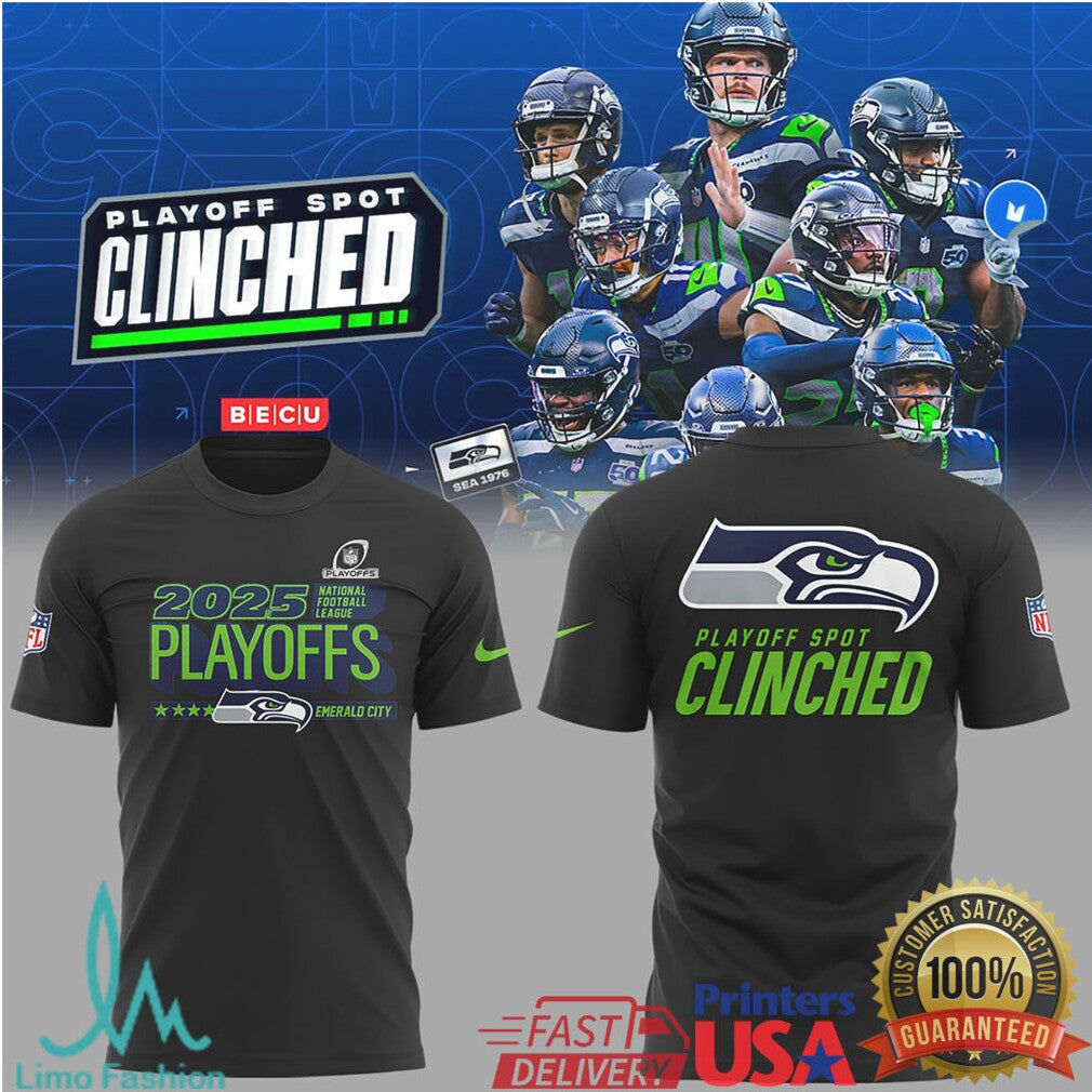 Seattle Seahawks 2025 NFL Playoff Spot Clinched Emerald City Gear - Limotees LLC