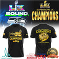 Seattle Seahawks 2X Super Bowl Champions Gold Foil Ring Design Apparel - Limotees LLC
