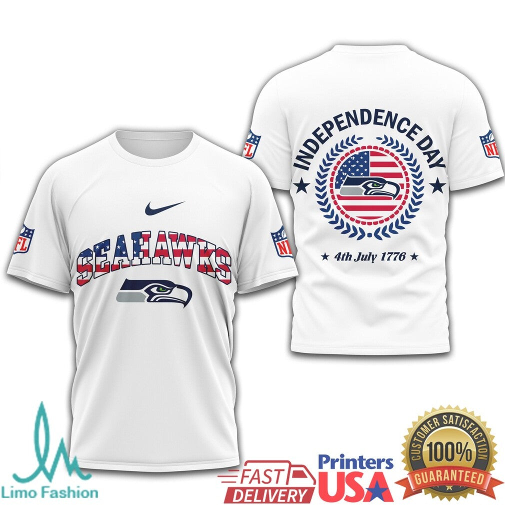 Seattle Seahawks 4th of July Patriotic NFL Fan Gear T Shirt - Limotees LLC