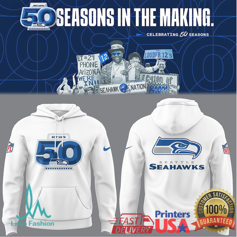 Seattle Seahawks 50 Seasons Anniversary Commemorative Gear - Limotees LLC