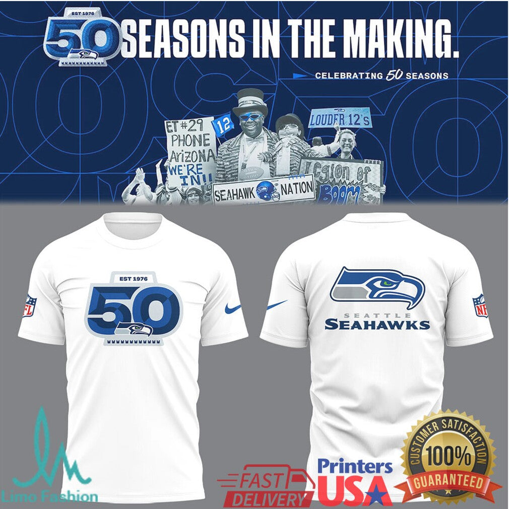 Seattle Seahawks 50 Seasons Anniversary Commemorative Gear - Limotees LLC