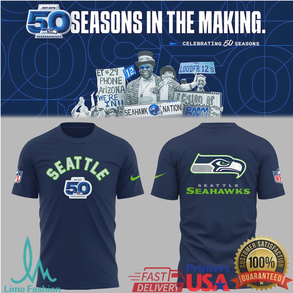 Seattle Seahawks 50 Seasons Anniversary Commemorative Gear - Limotees LLC