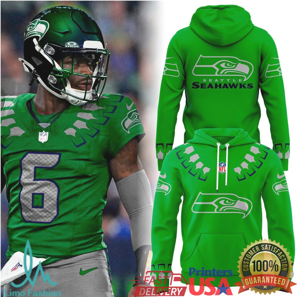 Seattle Seahawks Action Green & Navy Neon Totem Design Pullover - Limotees LLC