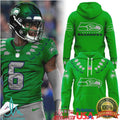 Seattle Seahawks Action Green & Navy Neon Totem Design Pullover - Limotees LLC