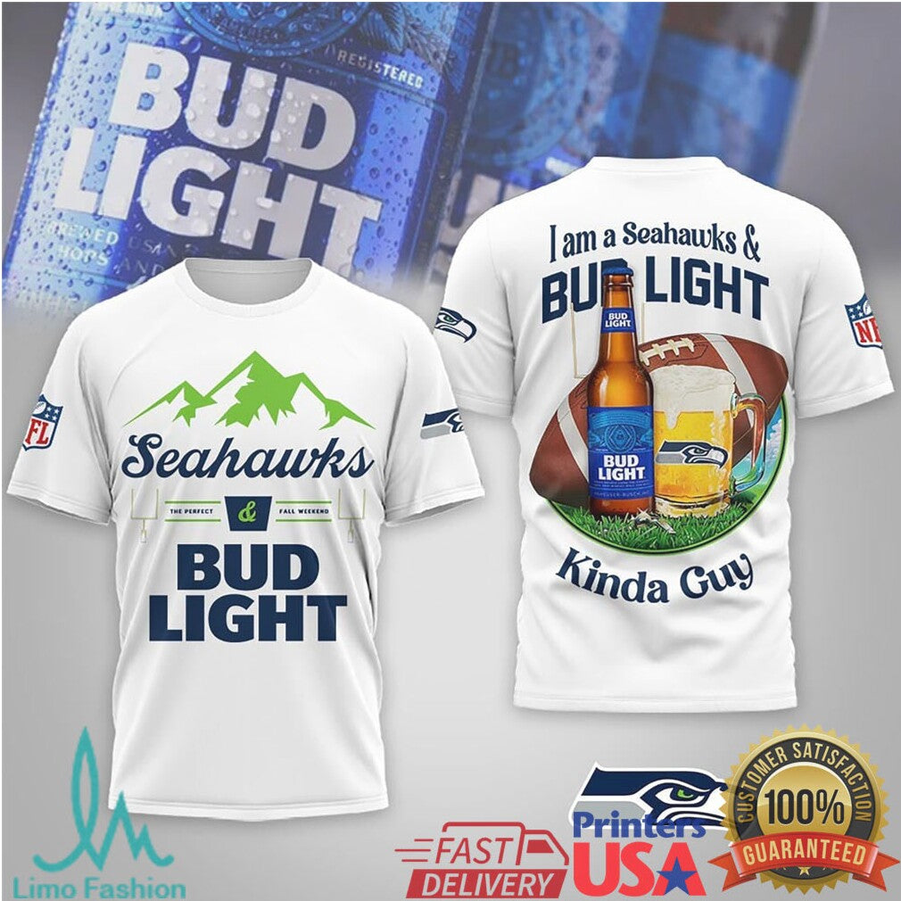 Seattle Seahawks Bud Light Kinda Guy Girl Tshirt Hoodie - Limotees LLC