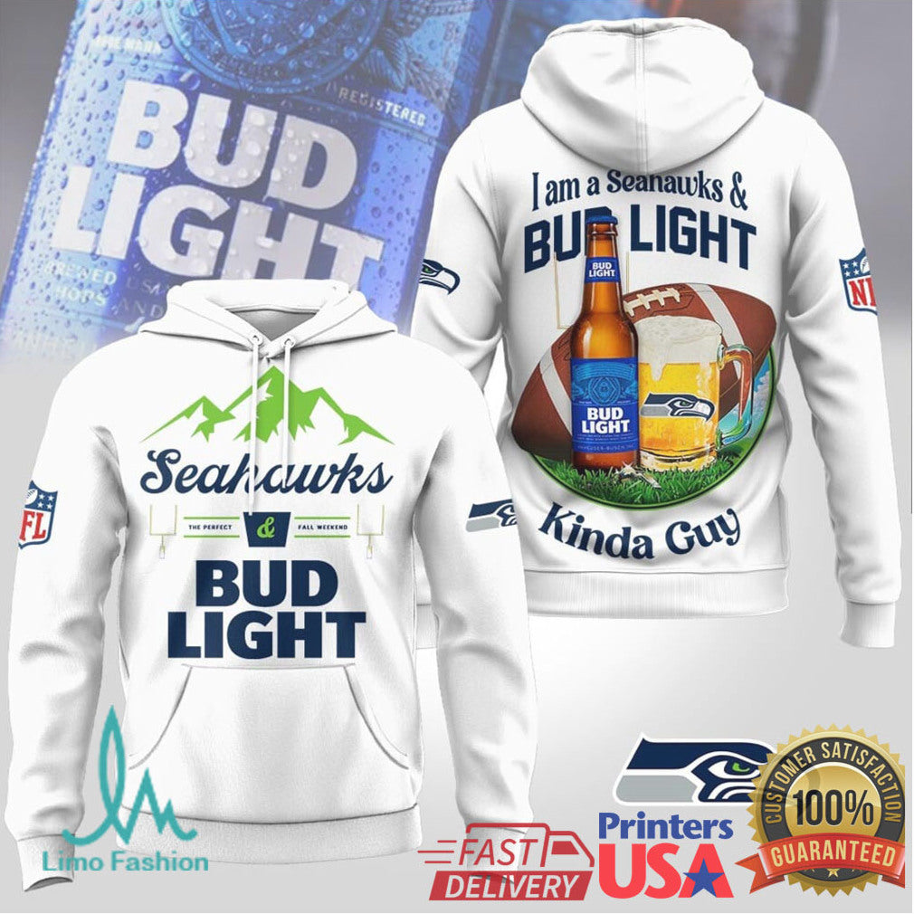 Seattle Seahawks Bud Light Kinda Guy Girl Tshirt Hoodie - Limotees LLC