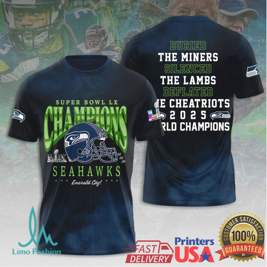 Seattle Seahawks “Buried The Miners” Super Bowl LX 2026 World Champions Gear - Limotees LLC