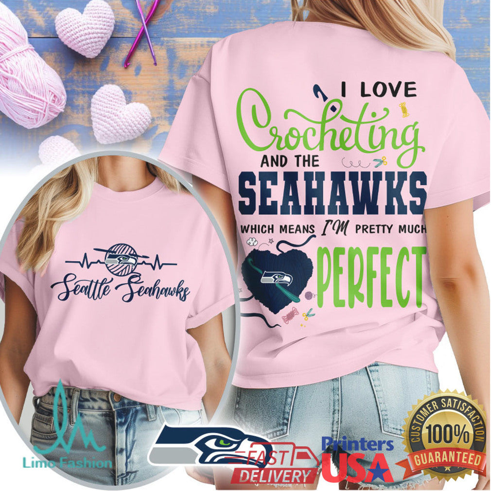 Seattle Seahawks Crochet Fan Shirt I Love Crocheting & Seahawks - Limotees LLC