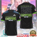 Seattle Seahawks Emerald City Super Bowl LX Champions Signature Edition Tee - Limotees LLC